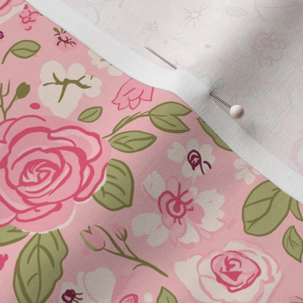 Rambling Roses Soft Pink Botanical Vintage Romantic Cottagecore Floral Pattern