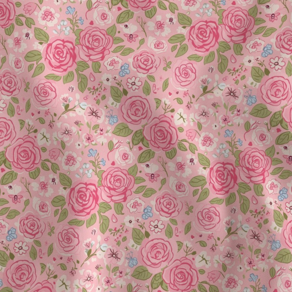 Rambling Roses Soft Pink Botanical Vintage Romantic Cottagecore Floral Pattern